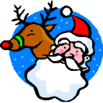 Santa and reindeer